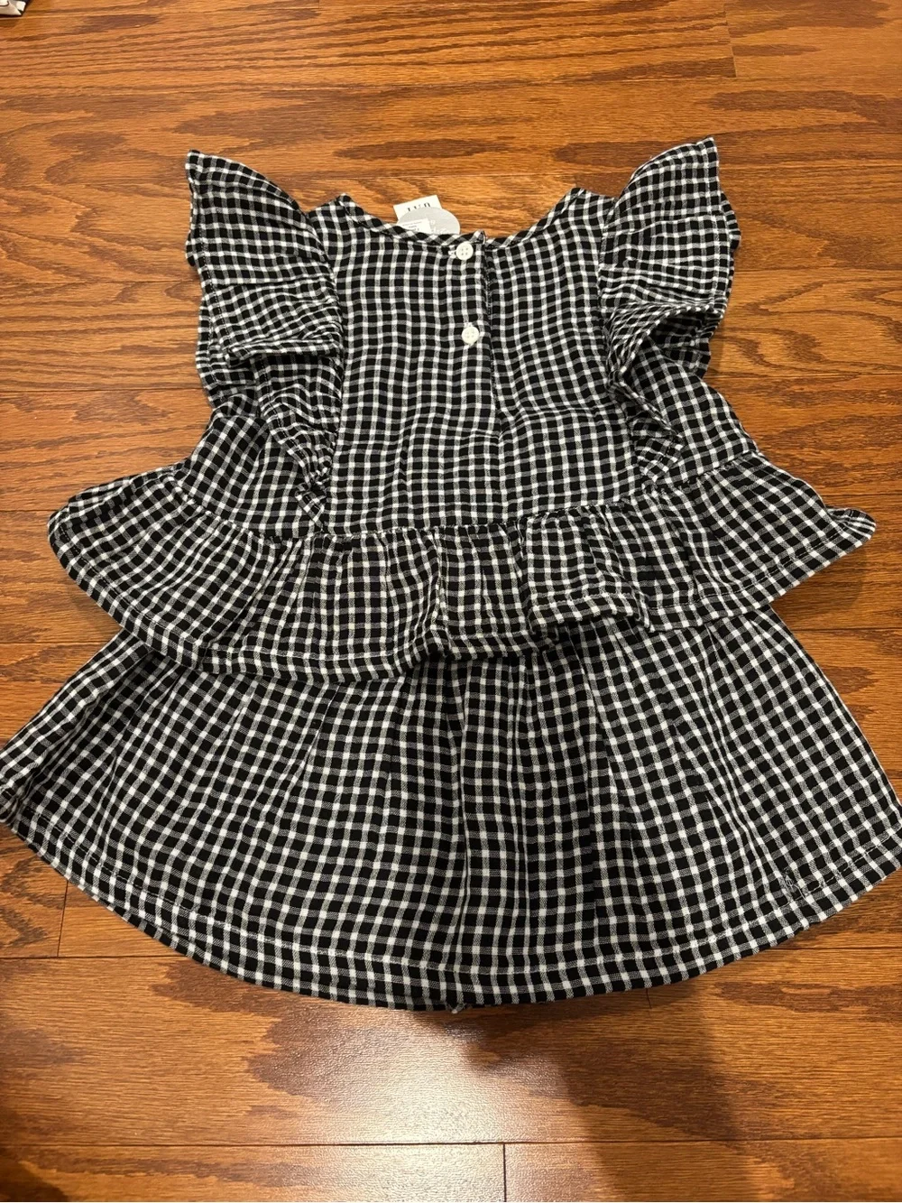 Baby Gap Black & White Gingham Ruffle Top with Skort
